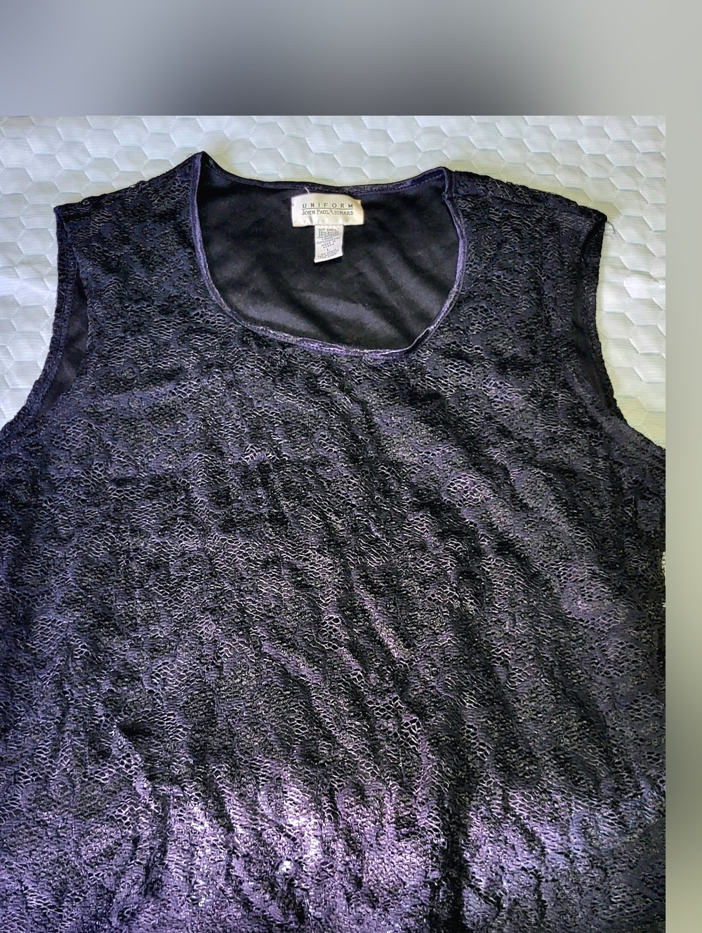 Womens Black Lace Sleeveless Top
